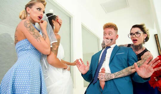 Bridesmaids staged group sex with the groom...