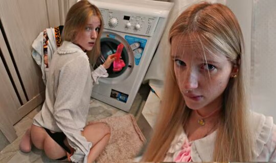 Russian cutie in panties chose a real dick instead of a rubb...