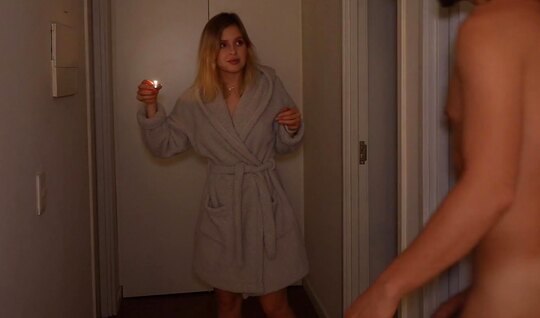 A lustful neighbor with big tits gave her pussy a try...